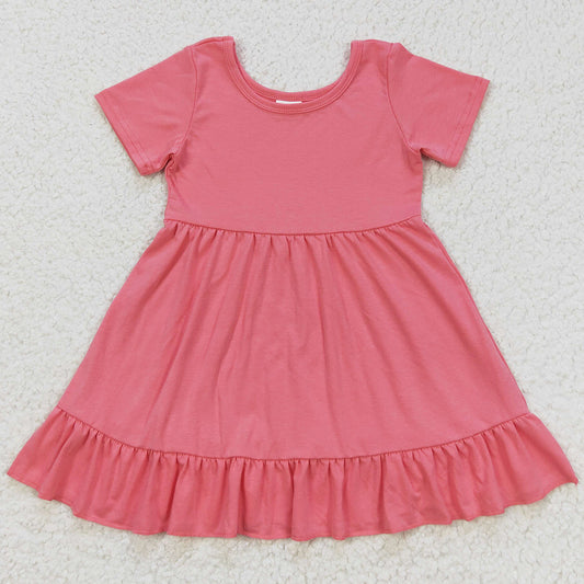 Pink Baby Girls Dress Short Sleeve Cute Dresses GSD0475