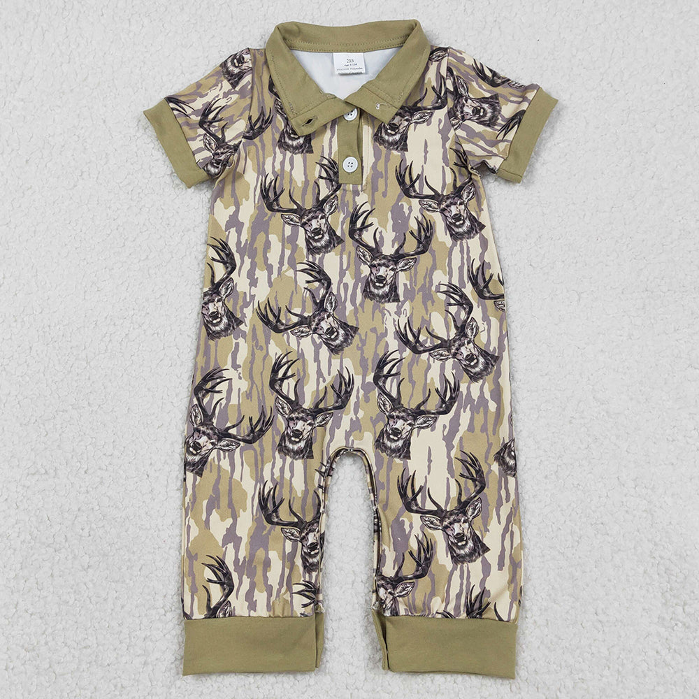Baby Boys Rompers Southern Hunting Deer Camo Button Rompers SR3635 1.1