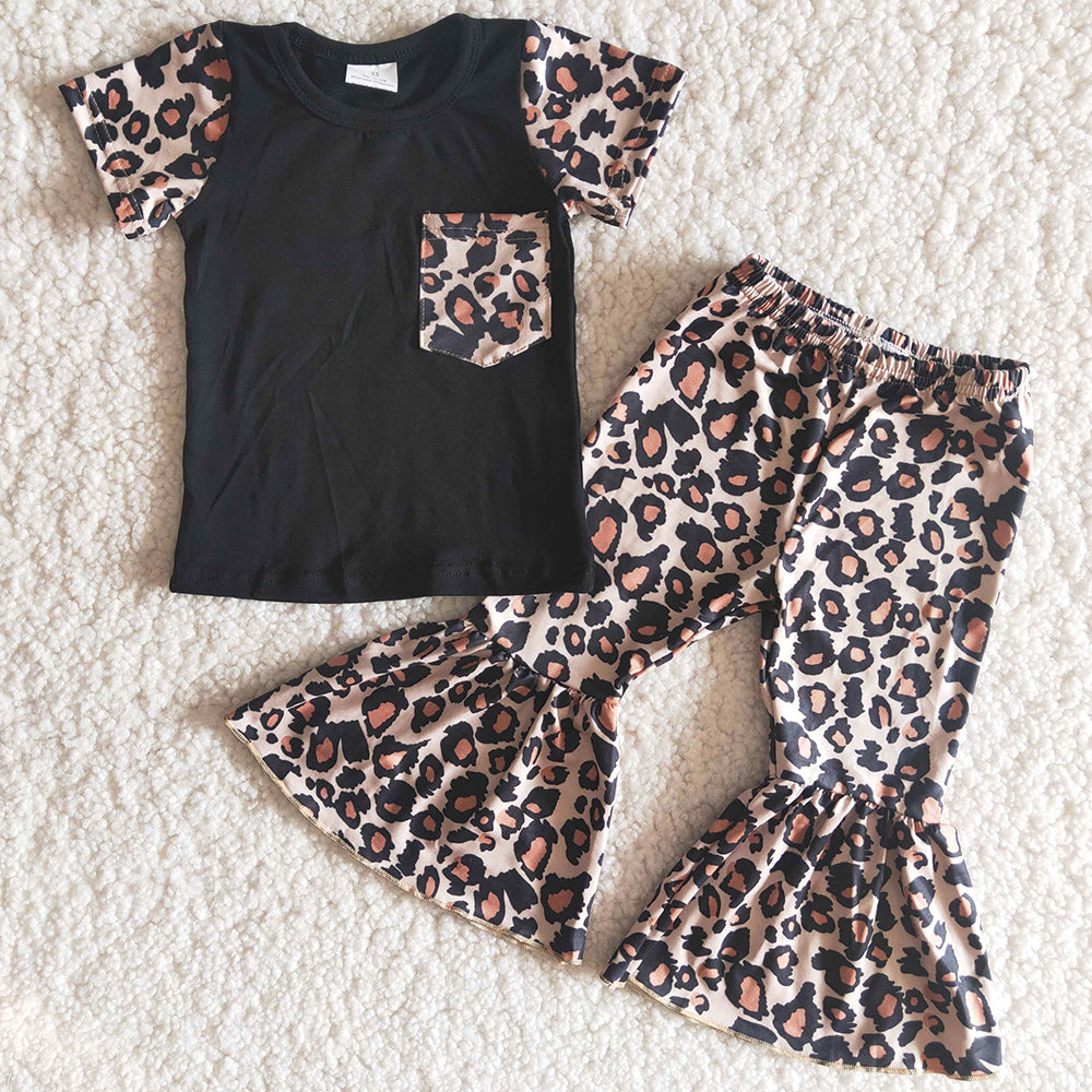 Kids Clothes Fashion Leopard Baby Girls Clothes Outfits Children Clothes B15-14