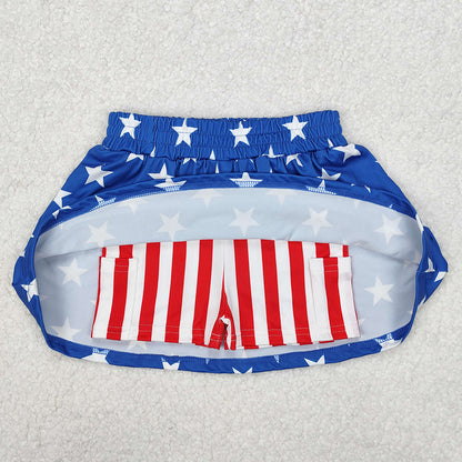 Baby Girls Skirts 4th Of July Stars Stripes Summer Skort Skirts GLK0051 3.10