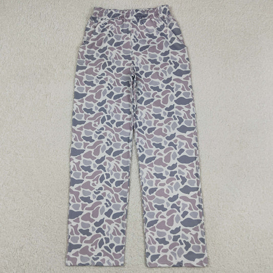 Adult Women Southern Light Grey Camo Pockets Straight Pants Bottom P0994