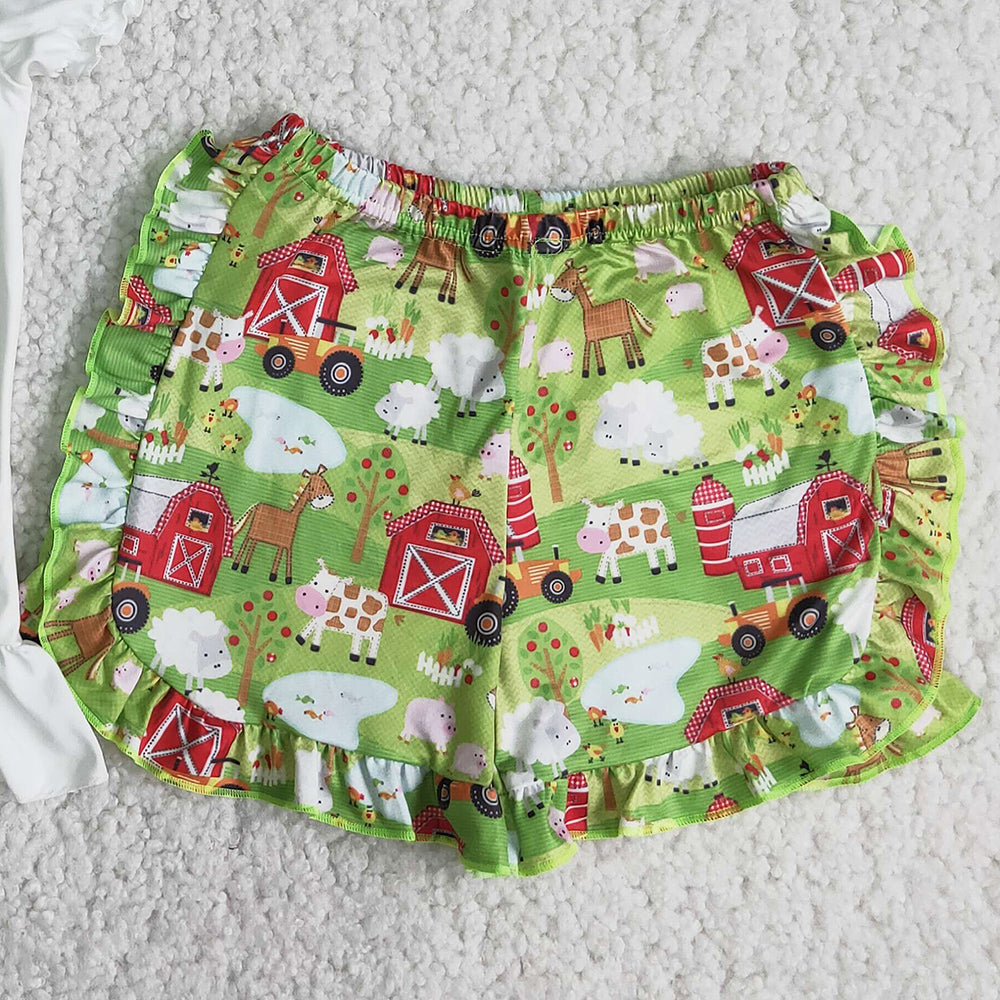 Fashion Baby Girls Clothes Farm Print Cute Girls Summer Set C15-22 6.28