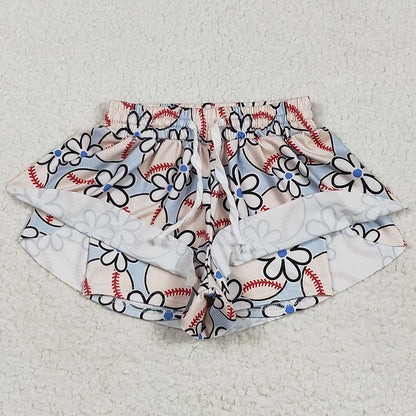 Baby Girls Shorts Baseball Flowers Summer Shorts Bottoms SS0581 5.1
