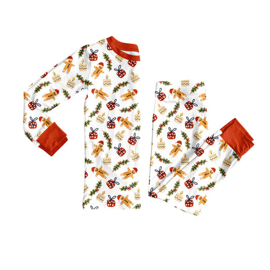 Preorder(moq 5) Baby Boys Christmas Gingerbread Gifts Top Pants Lounge Wear Pajamas Sets 8.14