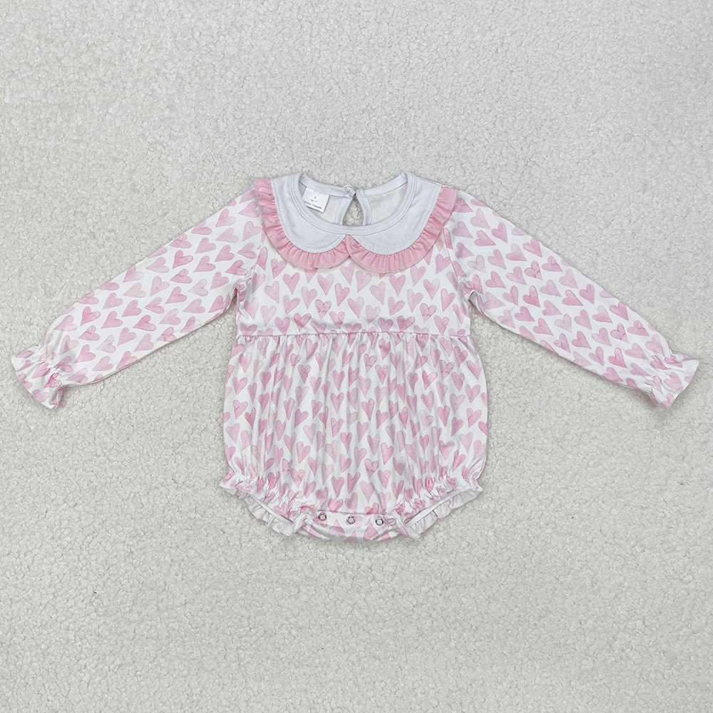 Baby Infant Girls Rompers Valentines Pink Hearts Rompers LR1899