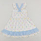 Baby Girls Dress Bow Easter Eggs Ruffle Knee Length Dresses GSD0582