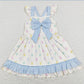 Baby Girls Dress Bow Easter Eggs Ruffle Knee Length Dresses GSD0582