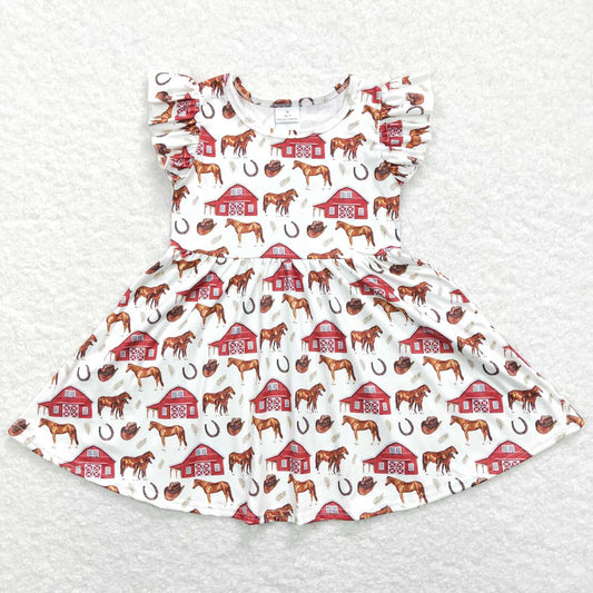 Boutique Baby Girls Dress Farm Print Dresses GSD0518