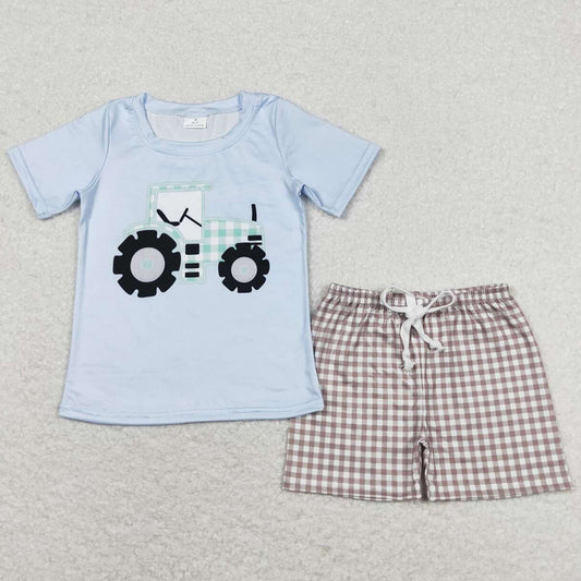 Baby Boys Clothes Farm Tractor Shirt Top Shorts Clothes Sets BSSO0610