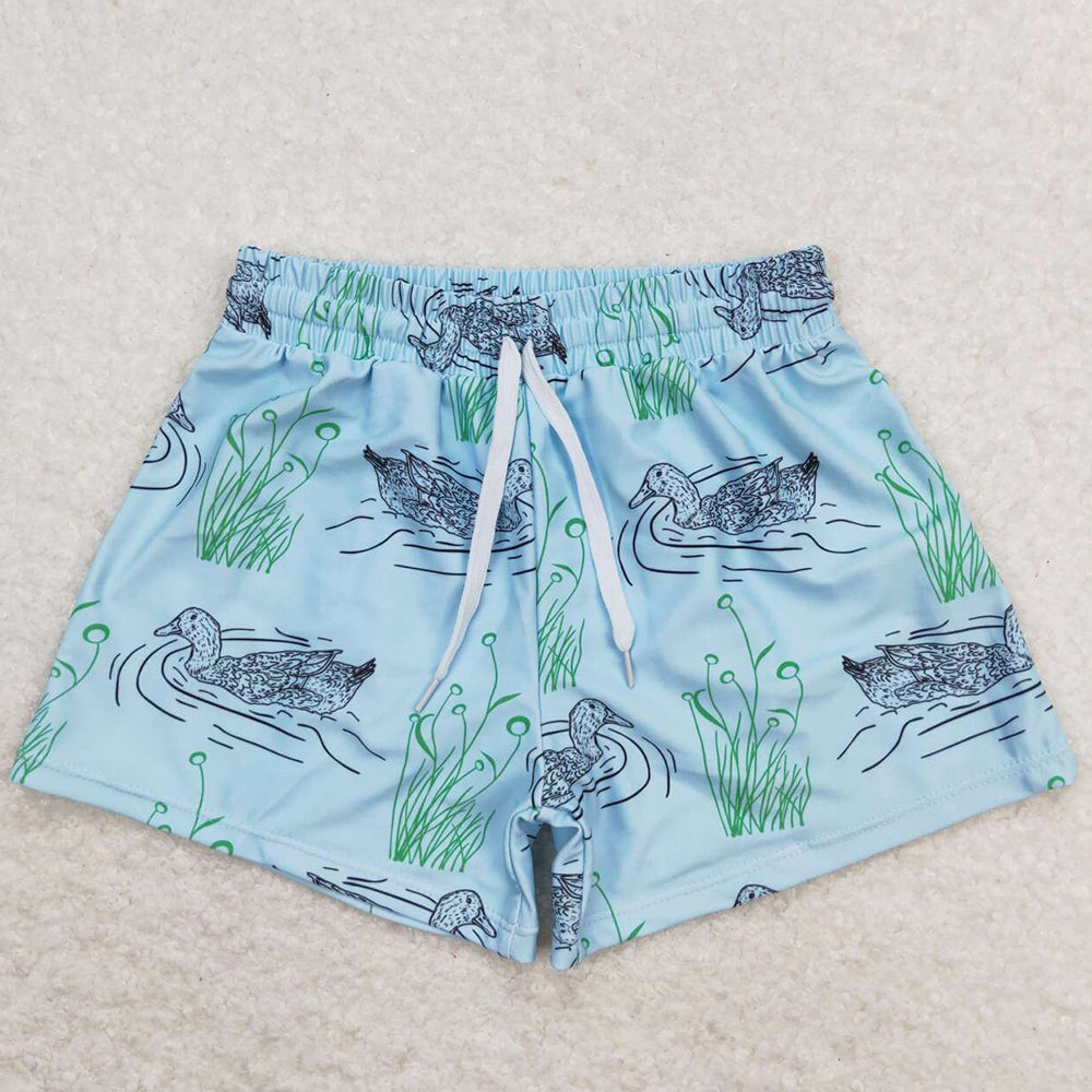 Baby Boys Swim Trunks Summer Green Mallard Ducks Trunks Swimsuits Swimwear S0361