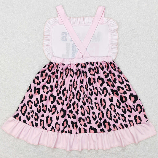 Baby Girls Dress Mama's Girl Pink Leopard Straps Ruffle Dresses GSD0555