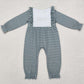 Baby Infant Girls Rompers Christmas Green Stripes Trees Rompers LR1587