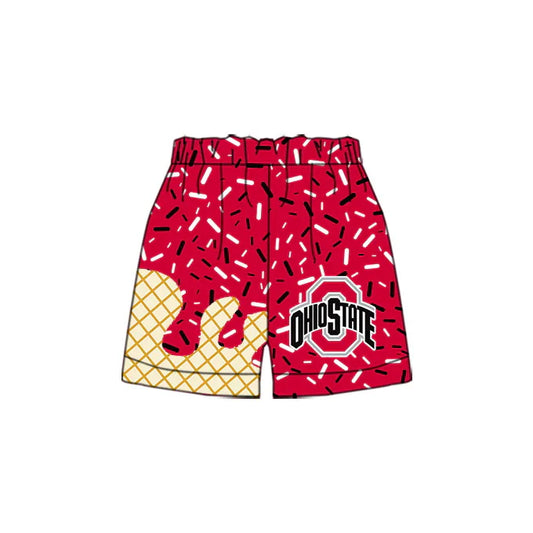 MOQ 5 O red ice cream sprinkle boys team shorts 8.20