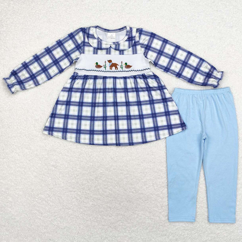 Baby Girls Clothes Fall Checkered Ducks Tunic Top Legging Sets GLP1599