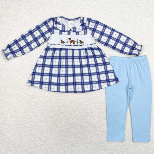 Baby Girls Clothes Fall Checkered Ducks Tunic Top Legging Sets GLP1599