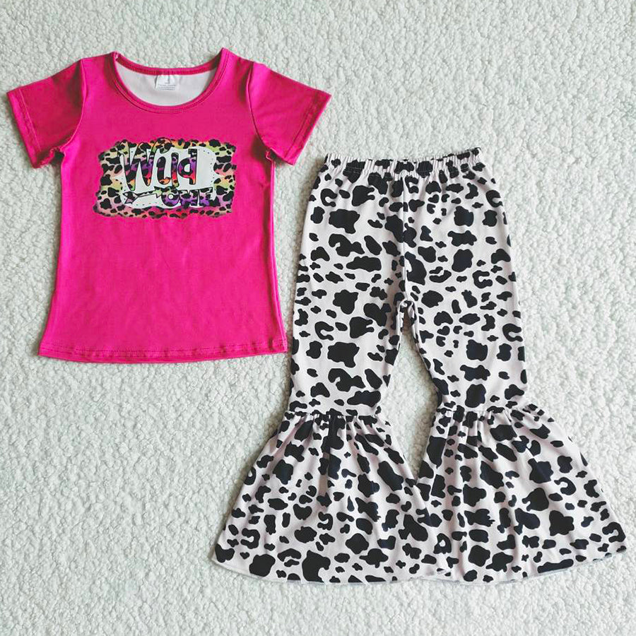 Toddler Baby Girls Clothes Spring Summer Boutique Girls Bell Bottom Outfits B7-30