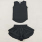 Sibling Baby Girls Yoga Clothes Sleeveless Colorful Yoga Vests Top Ruffle Shorts Sets 5.28