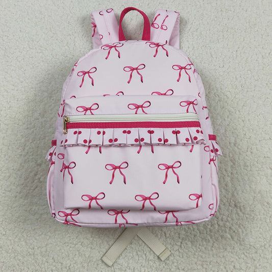 Baby Kids Girls Backpacks Pink Bows Backpack Zip Back Bags BA0233 8.5
