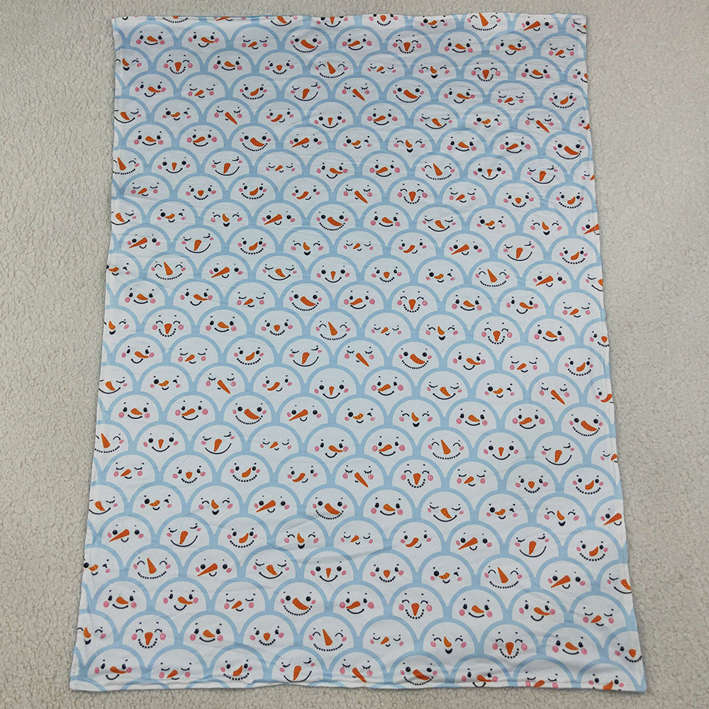 Baby Girls Clothes Blue Snowmen Checked Christmas Blankets BL0267