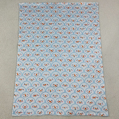 Baby Girls Clothes Blue Snowmen Checked Christmas Blankets BL0267