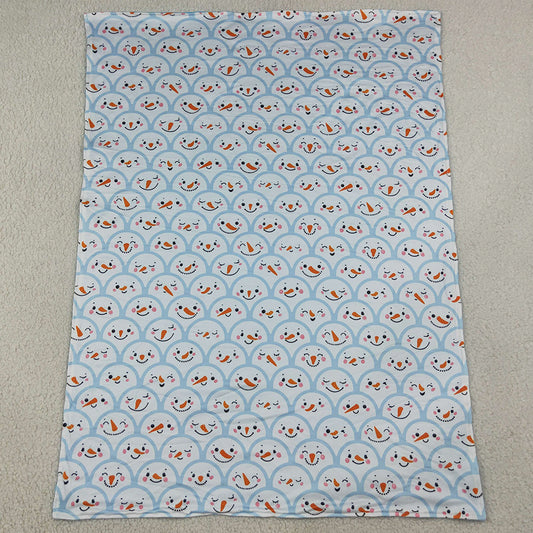 Baby Girls Clothes Blue Snowmen Checked Christmas Blankets BL0267