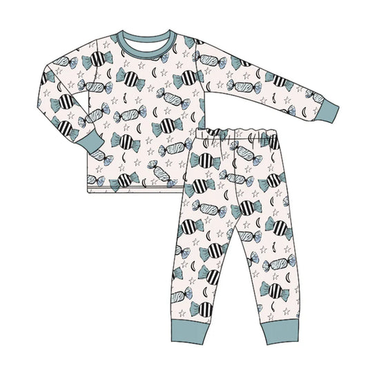 Preorder (moq 5)Baby Boys Long Sleeves Candy Stars Top Pant Pajamas Sets 6.11