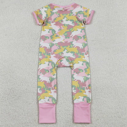 Baby Girls Rompers Rabbits Camo Easter Zip Rompers SR3715 1.2