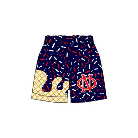 MOQ 5 pcs red navy ice cream sprinkle kids boys team shorts 8.20