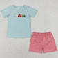 Baby Girls Clothes Farm House Shirt Tops Ruffle Shorts Sibling Clothes Sets GSSO0788 BSSO0702