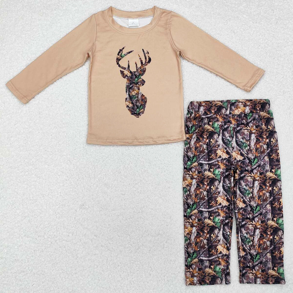 Baby Boys Clothes Fall Camo Deer Top Pants Clothes Sets BLP0615