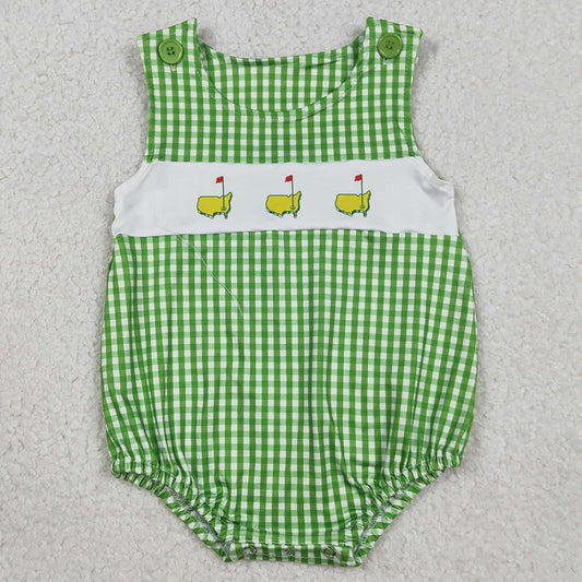 Baby Boys Rompers Green Checked Golf Flags Rompers SR3454 1.2