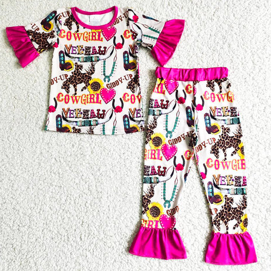 Wholesale Baby Girls Clothes Pajamas Set Cute Girls Nightwear B5-28