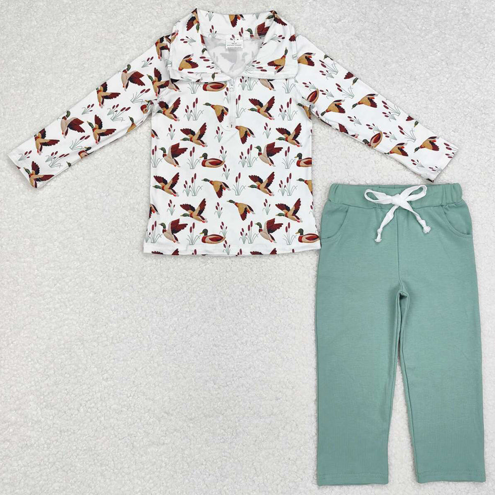 Baby Boys Clothes Ducks Zip Tops Hunting Pants Sets BLP0907