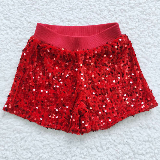 Boutique Baby Girls Red Sequin Shorts Summer Shorts SS0098