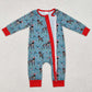 Baby Infant Boys Rompers Christmas Dogs Bamboo Zip Long Sleeve Rompers LR1768