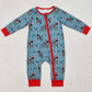 Baby Infant Boys Rompers Christmas Dogs Bamboo Zip Long Sleeve Rompers LR1768