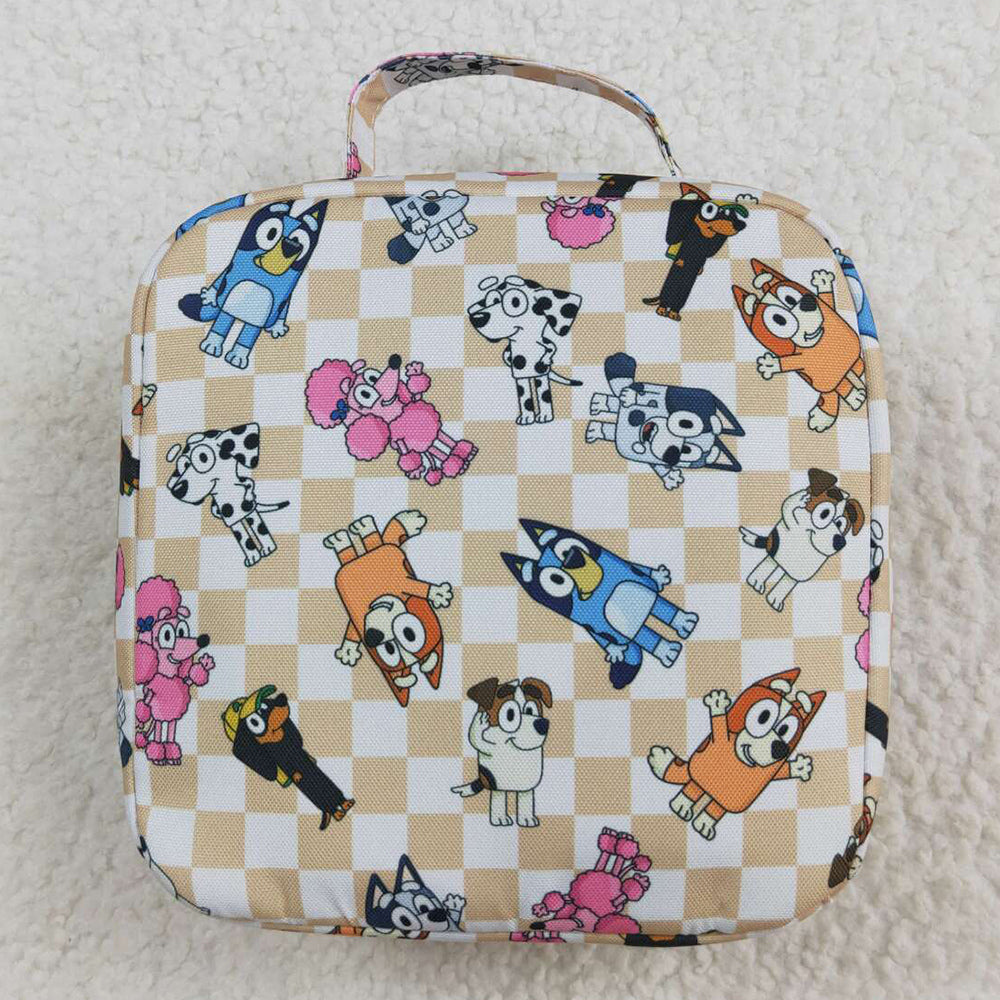 Baby Kids Lunch Boxes Dogs Checkered Lunch Dinner Picnic Bags Boxes BA0250