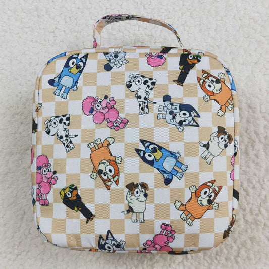 Baby Kids Lunch Boxes Dogs Checkered Lunch Dinner Picnic Bags Boxes BA0250