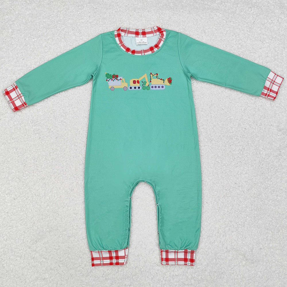 Baby Infant Boys Rompers Christmas Tractor Long Sleeve Rompers LR1235