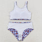 Baby Girls Swimsuits Summer Sleeveless Leopard 2pcs Swimsuits S0229