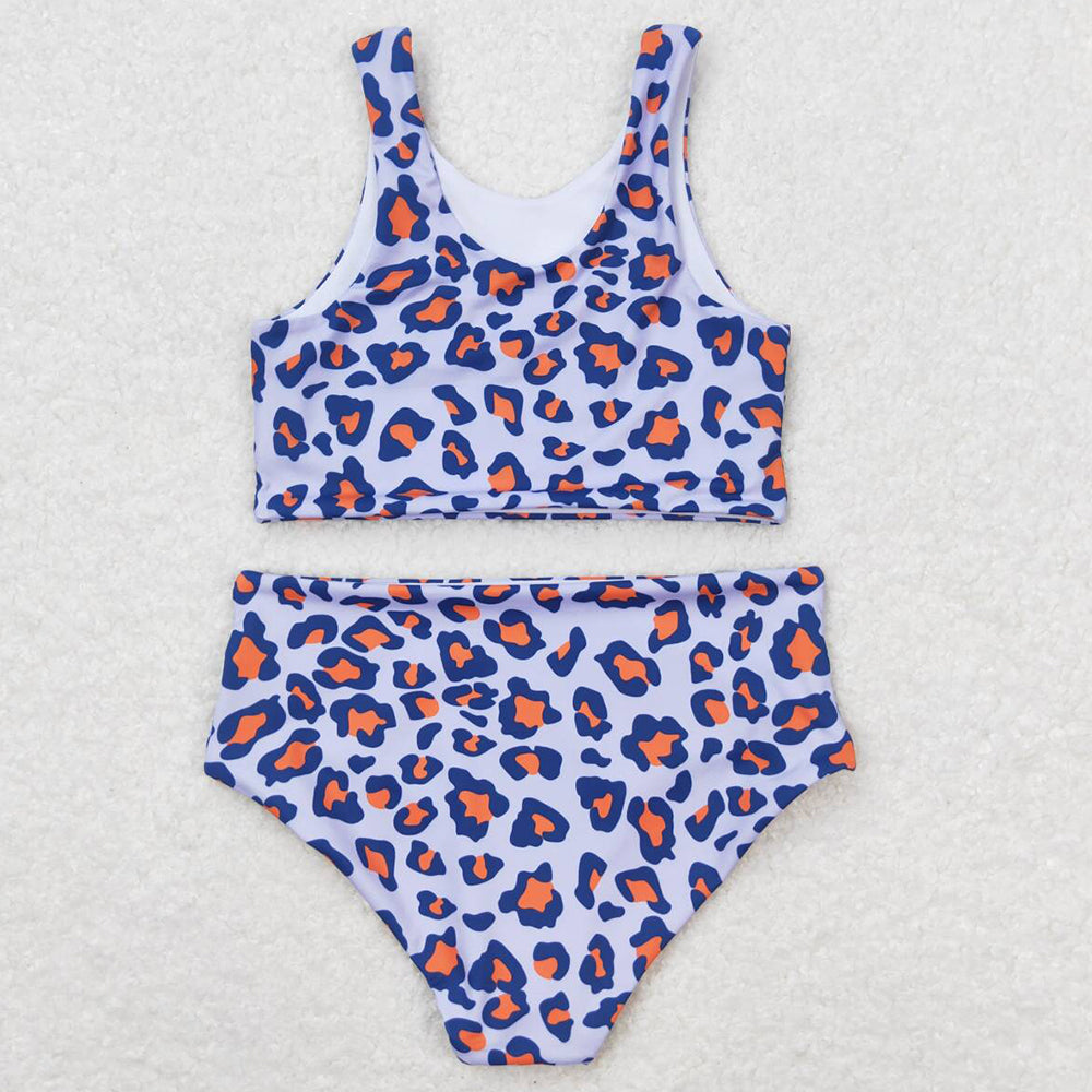 Baby Girls Swimsuits Summer Sleeveless Leopard 2pcs Swimsuits S0229