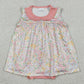 Baby Girls Rompers Peach Floral Collar Tunic Bummies Ruffle Rompers SR3628 1.5