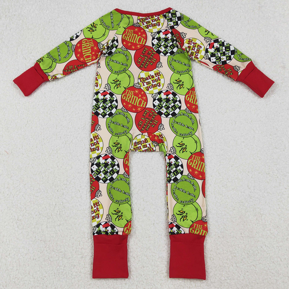 Baby Boys Rompers Grin Lights Plaid Christmas Zipper Footie Rompers LR2658 10.2