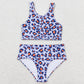 Baby Girls Swimsuits Summer Sleeveless Leopard 2pcs Swimsuits S0229