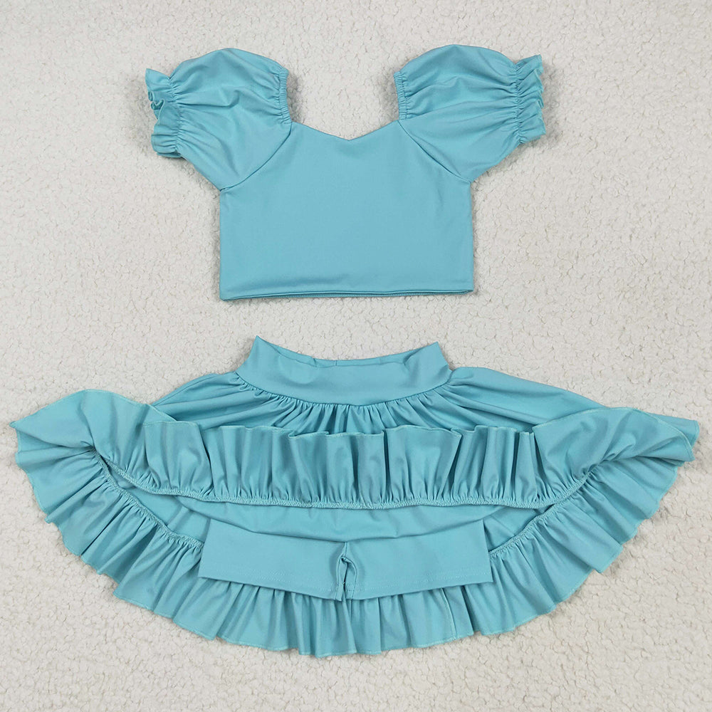 Baby Girls Clothes Aqua Yoga Shirt Skirt Active Wear Clothes Sets Preorder GSD2101 5.21