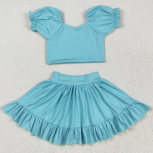 Baby Girls Clothes Aqua Yoga Shirt Skirt Active Wear Clothes Sets Preorder GSD2101 5.21