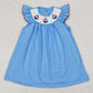 Smocked Baby Girls Dress 4th Of July Sailboats Knee Length Dresses GSD1818 3.22