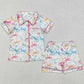 Sibling Baby Girls Pajamas Colorful Bows Buttons Shirt Shorts Pajamas Clothes Sets 5.28