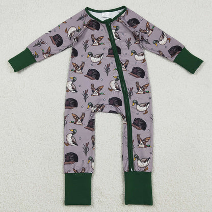 Baby Boys Rompers Camo Hats Ducks Hunting Two Way Zip Convertible Rompers LR2886 12.10