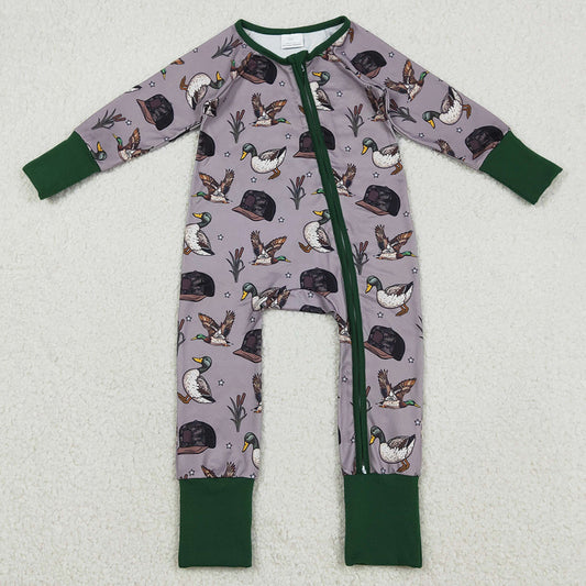 Baby Boys Rompers Camo Hats Ducks Hunting Two Way Zip Convertible Rompers LR2886 12.10